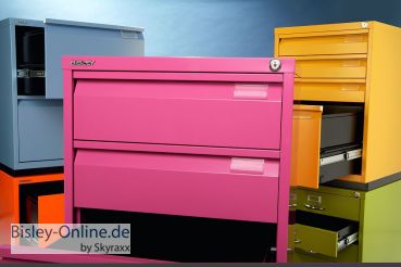 Schreibtischcontainer Serie F BISLEY Schubladenschrank Bürocontainer aus Metall Aktencontainer Standcontainer in weiß
